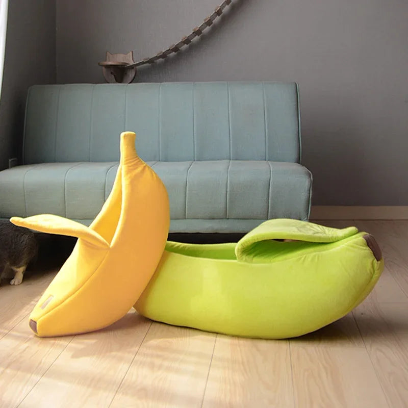 Cozy Banana Shaped Dog & Cat Bed