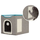 Foldable Cat House with Scratch Pad & Fluffy Ball