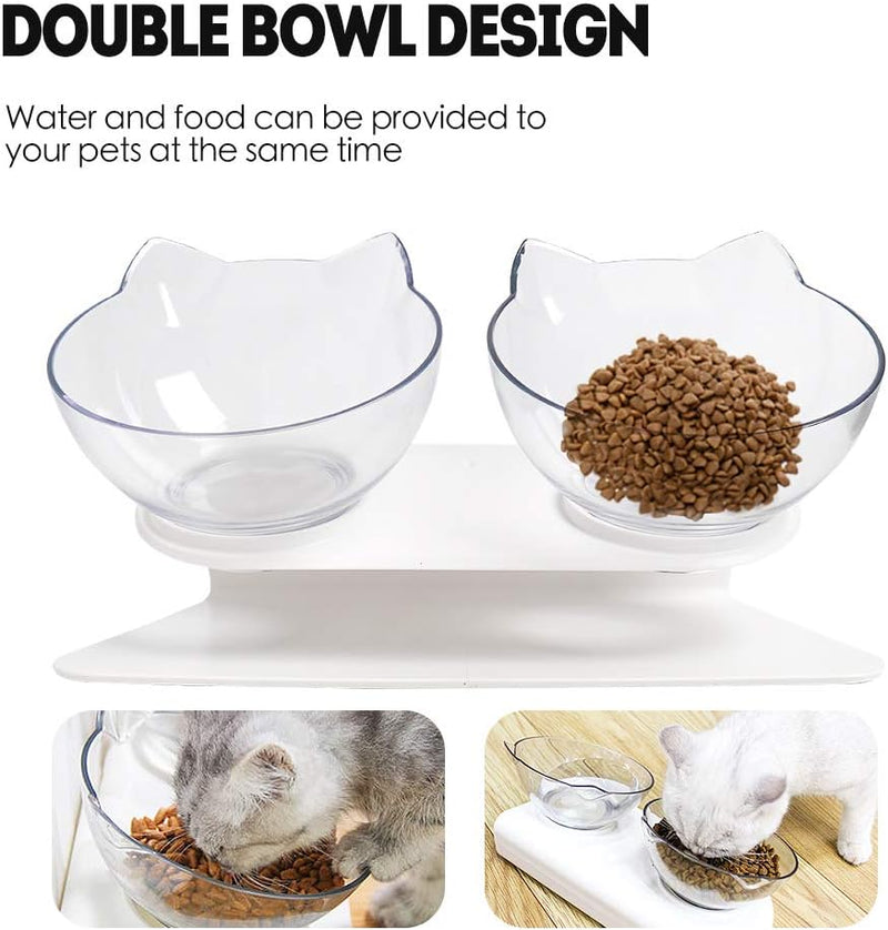 Non-Slip Double Cat & Dog Bowl with Stand 