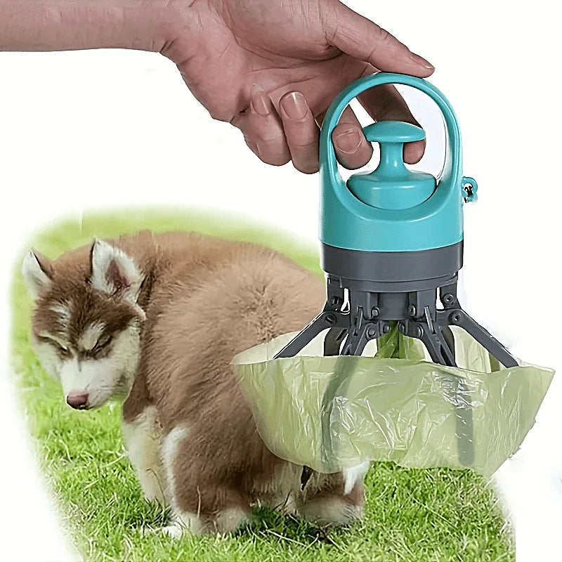 Portable Dog Poop Scooper with Built-In Bag Dispenser 