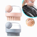 Minimalist Style Manually Adding Liquid Shampoo Shower Cleaning Shower Brush Comb Silicone Massage Brush Hair Brush