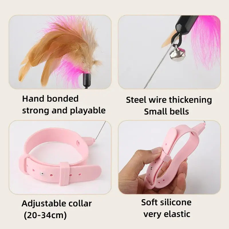 Cat Kitten Collar Playing Teaser Wand