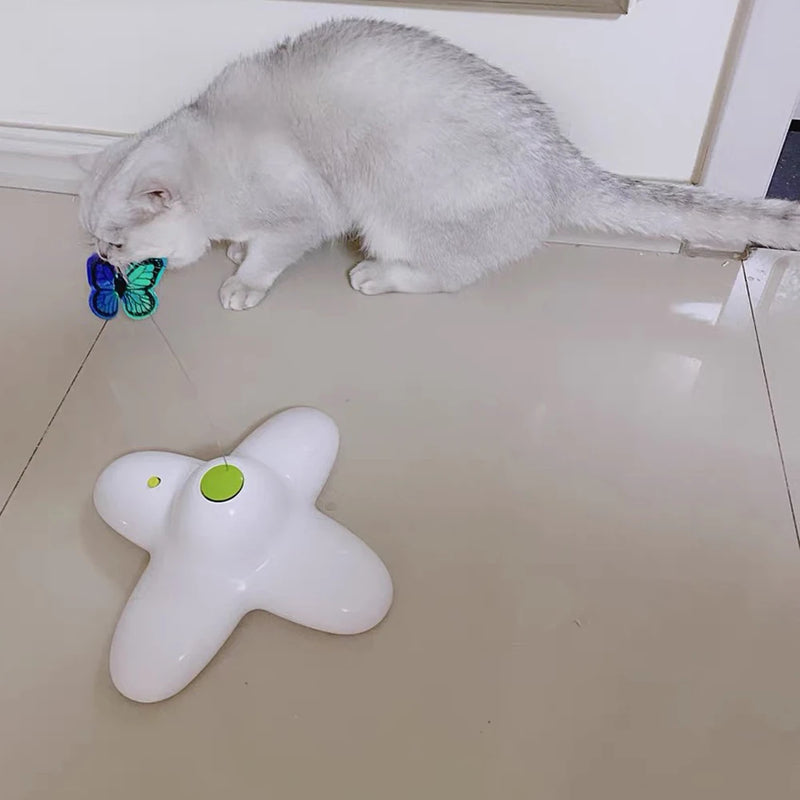 Interactive 360° Flutter Bug Cat Toy