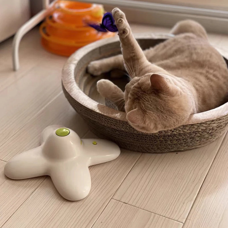 Interactive 360° Flutter Bug Cat Toy