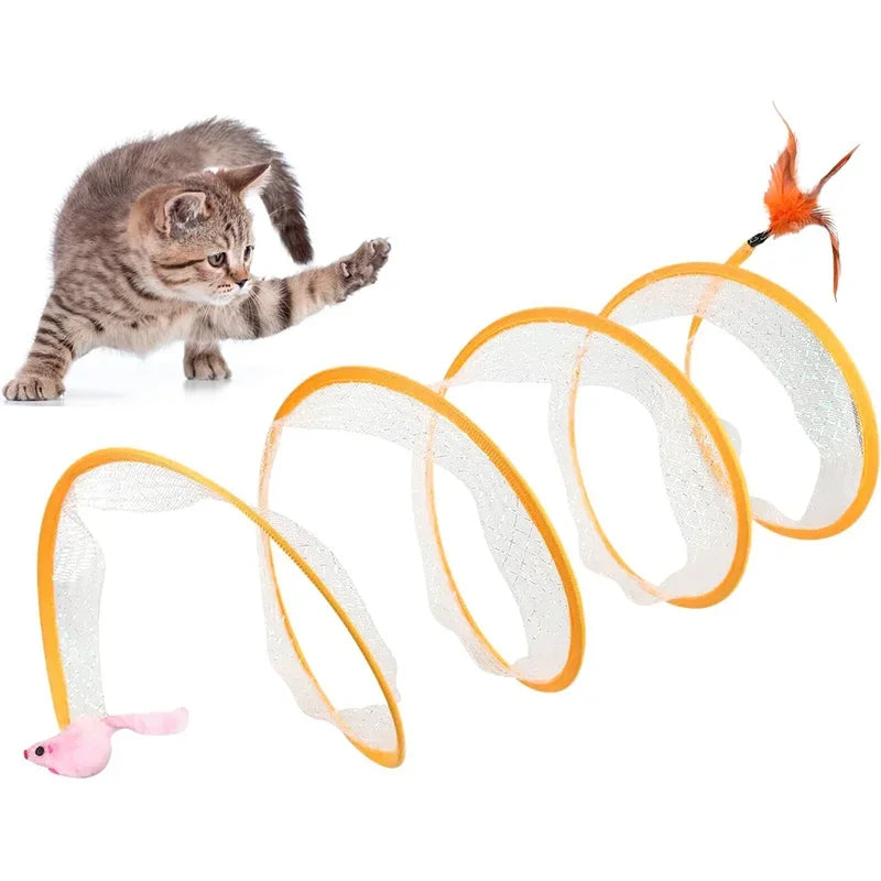 Cat Hunting Spiral Tunnel Toy