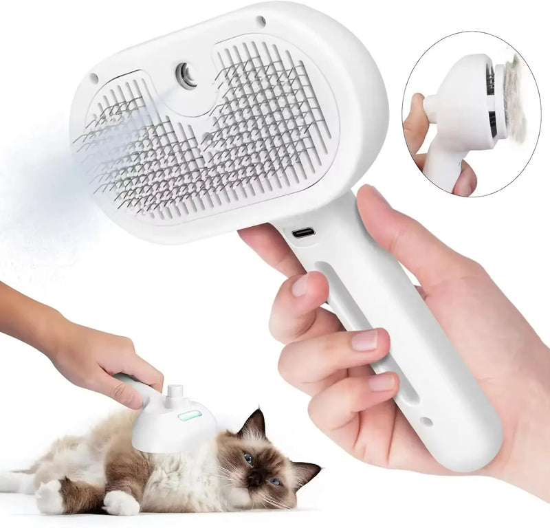 Self-Cleaning Pet Grooming Comb with Spray