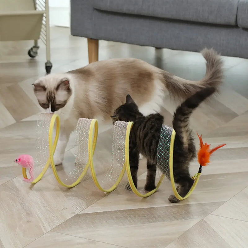 Cat Hunting Spiral Tunnel Toy