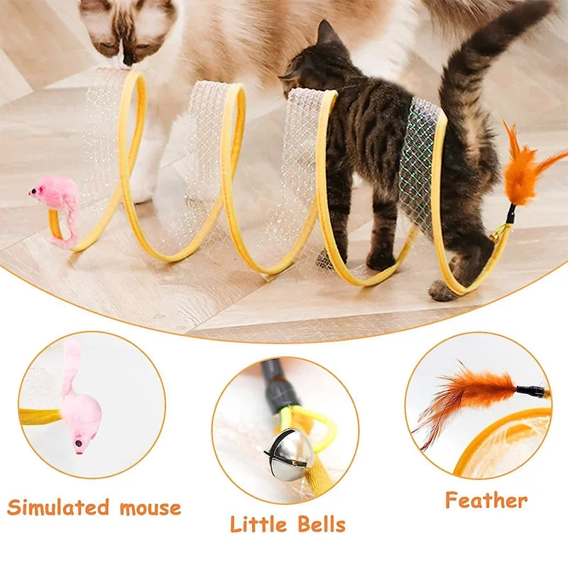 Cat Hunting Spiral Tunnel Toy