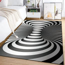 3D Vortex Illusion Black and White Rug