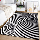 3D Vortex Illusion Black and White Rug