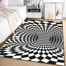 3D Vortex Illusion Black and White Rug
