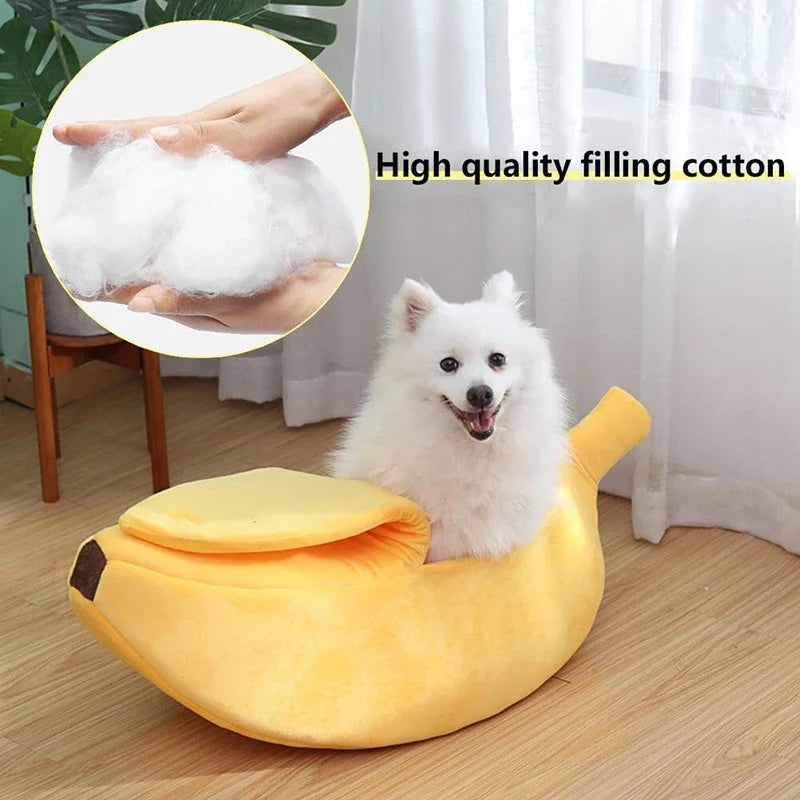 Cozy Banana Shaped Dog & Cat Bed