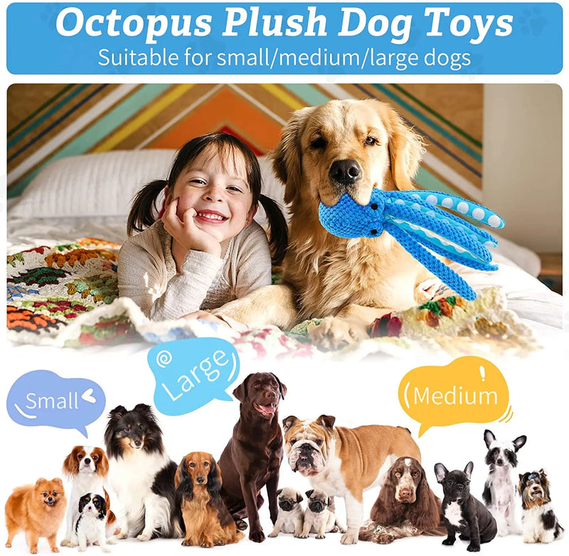 Octopus Plush Squeaky Dog Toys