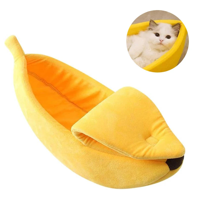 Cozy Banana Shaped Dog & Cat Bed